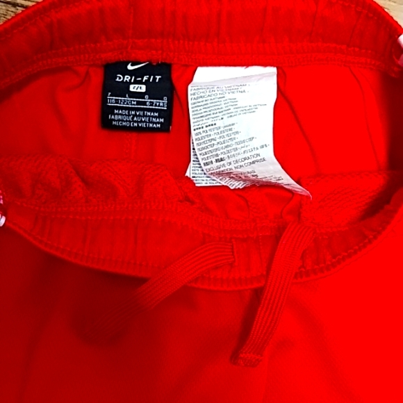 Nike Boy's Dri-Fit Training Shorts | 7(L) | University Red, White, Black - Picture 3 of 4